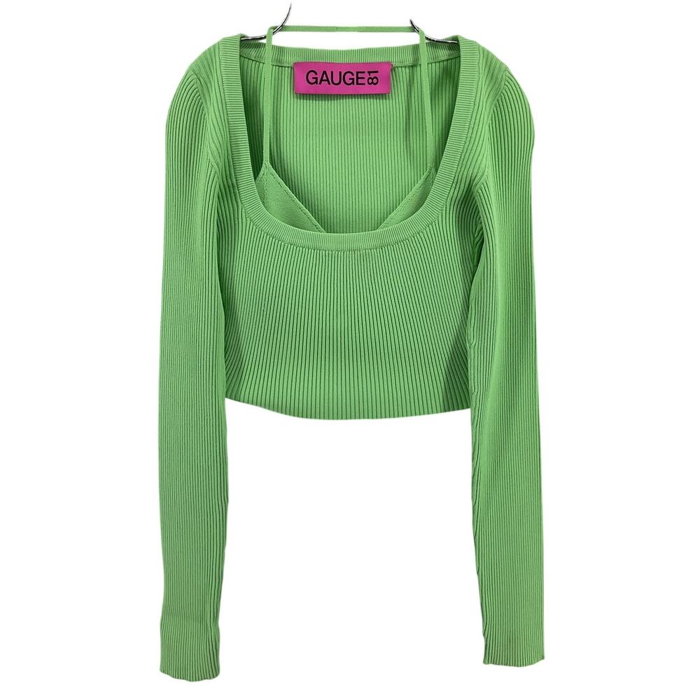 Gauge81 Ribbed Pistachio Yukita Top Sweater Size XS - Picture 2 of 6